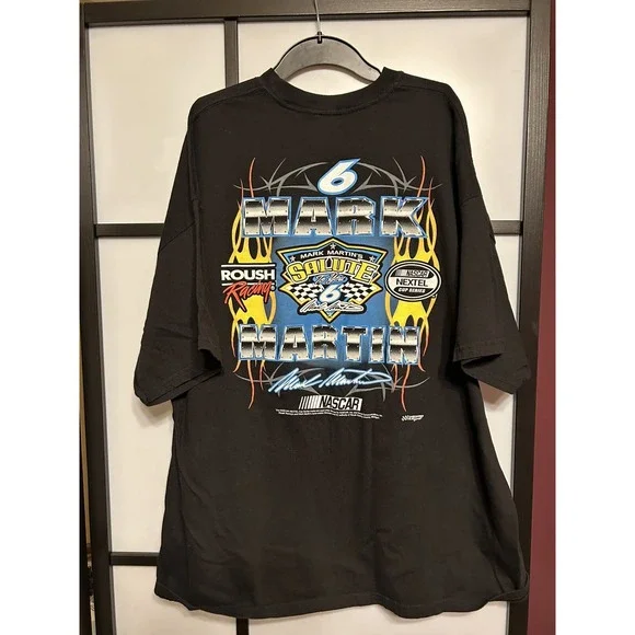 MARK MARTIN #6 SALUTE TO YOU NASCAR VINTAGE BLACK T SHIRT SIZE 3XL DOUBLE SIDED - Picture 4 of 5